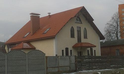 Дом с натуральной черепицей, строительство каркасных домов, деревянный дом Киев,